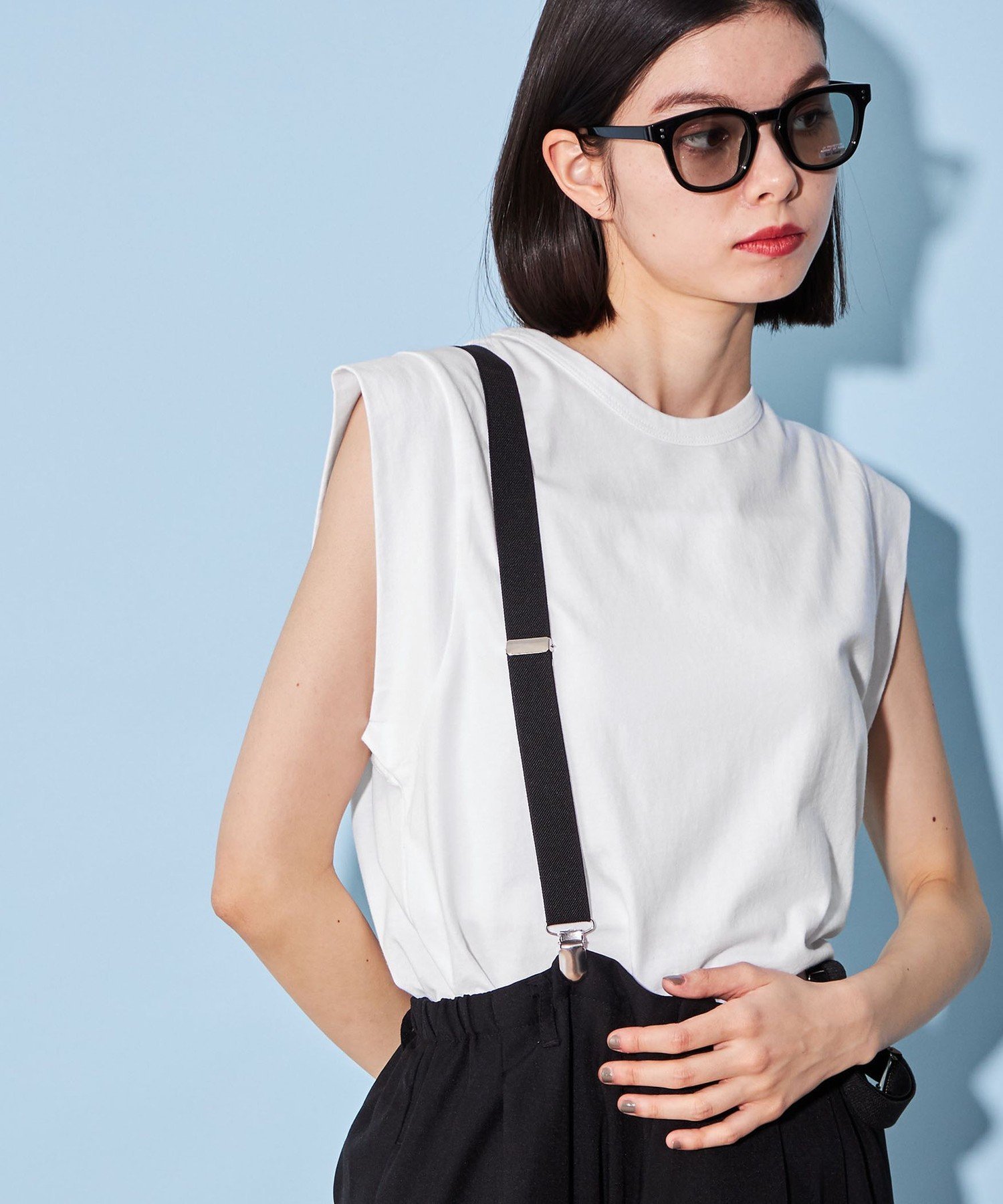 CITEN ＜CITEN＞ルーズ ノースリーブ トップ シテン トップス カットソー・Tシャツ ホワイト ブラック ブラウン グリーンのサムネイル