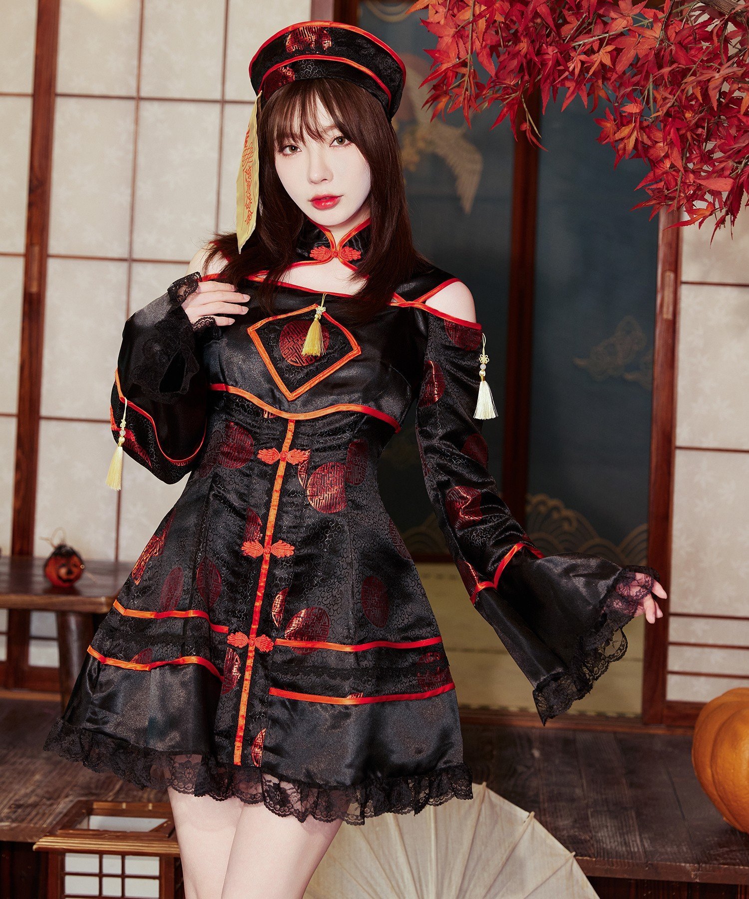【SALE／16%OFF】Brightlele 「 ガーリーキョンシー 」 ハロウィン コスプレ 衣装 キョンシー 仮装 チャイナ服 ブライトララ ファッション雑貨 その他のファッション雑貨 ブルー【送料無料】