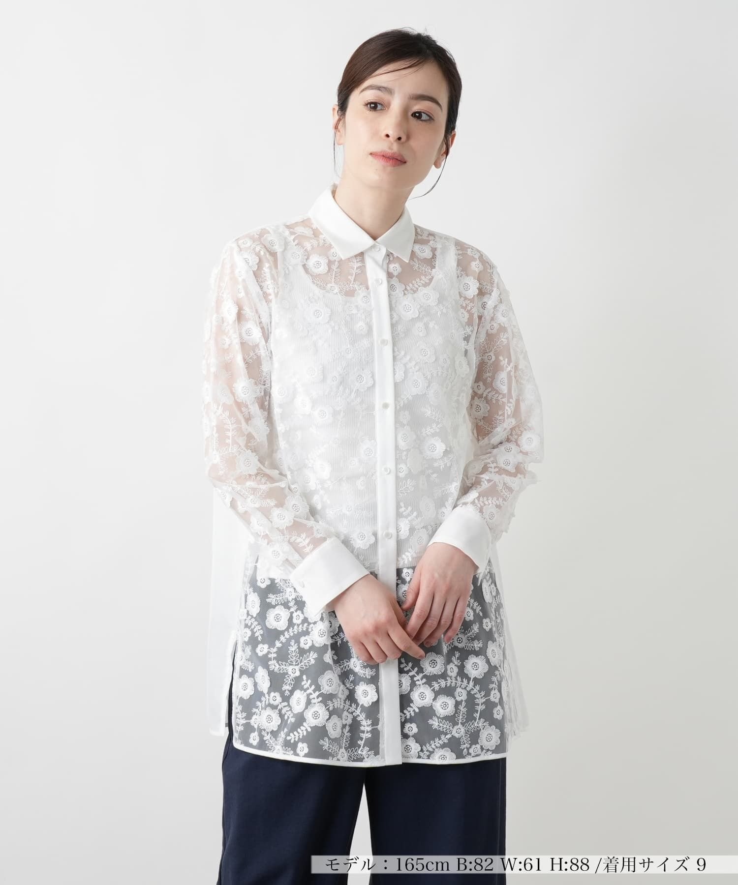 大きいサイズ✨美品 レリアン レース ブラウス シャツ 半袖 ビジュー 白 13 楽天市場】レース ブラウス（ブランドレリアン）（トップス
