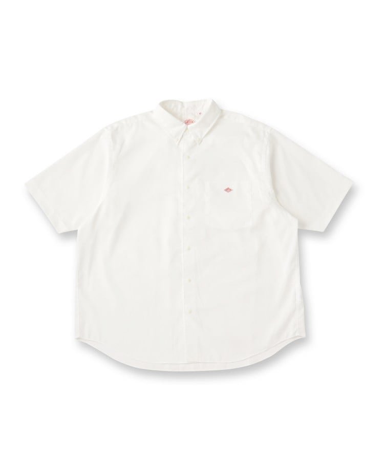DANTON(ダントン)ドットボタン ボタンダウンシャツ ショートスリーブ ドレステリア トップス シャツ・ブラウス ホワイト