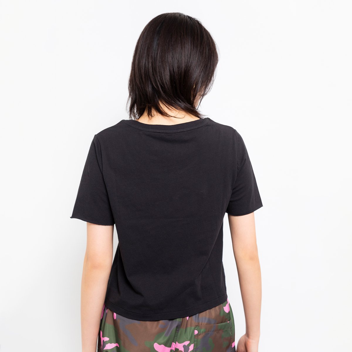atmos pink atmos pink Damaged Patch T-shirt BLACK アトモス トップス カットソー・Tシャツ ブラック