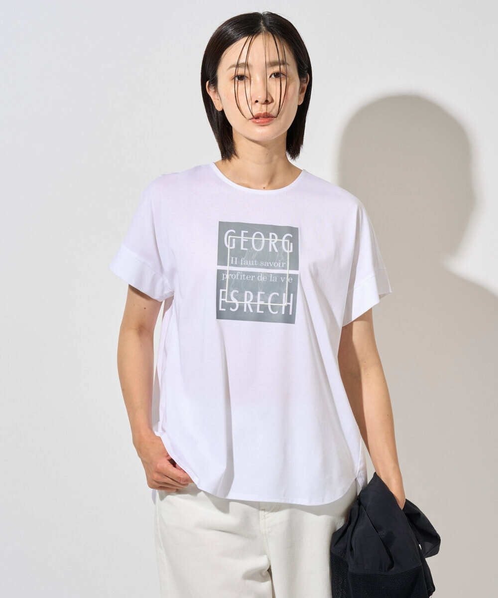 スーパークールドルマンスリーブロゴカットソー ジョルジュ・レッシュ トップス カットソー・Tシャツ ホワイト ブラック