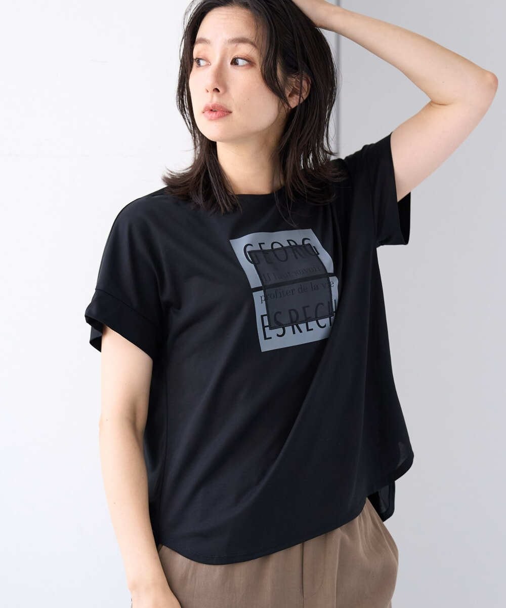 スーパークールドルマンスリーブロゴカットソー ジョルジュ・レッシュ トップス カットソー・Tシャツ ホワイト ブラック