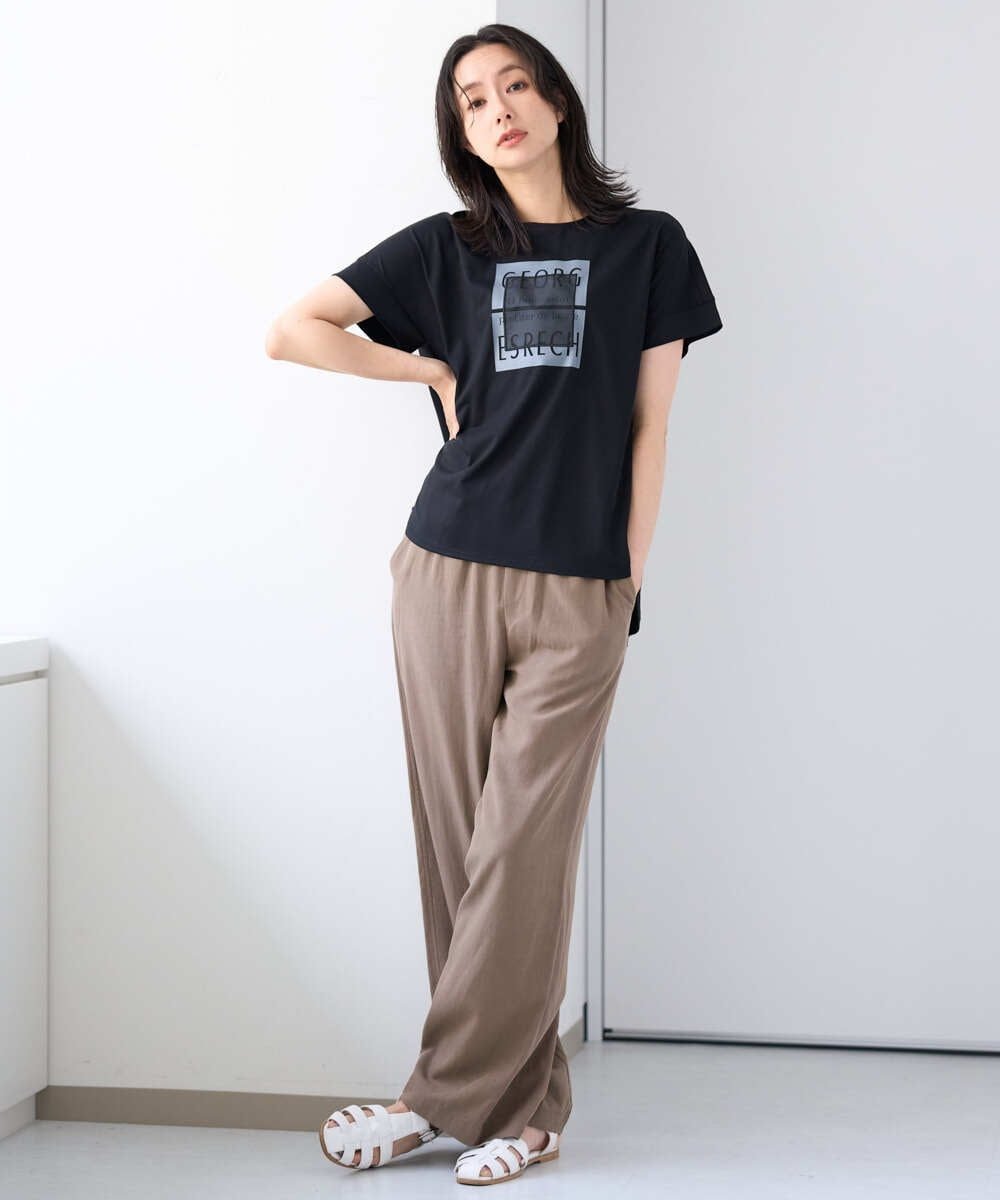 スーパークールドルマンスリーブロゴカットソー ジョルジュ・レッシュ トップス カットソー・Tシャツ ホワイト ブラック