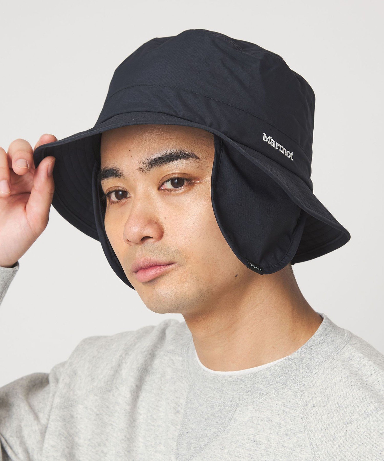 【SALE／40%OFF】UNITED ARROWS green label relaxing 【別注】＜Marmot＞GLR シコロ バケットハット ユナイテッドアローズ アウトレット 帽子 ハット ブラック グレー