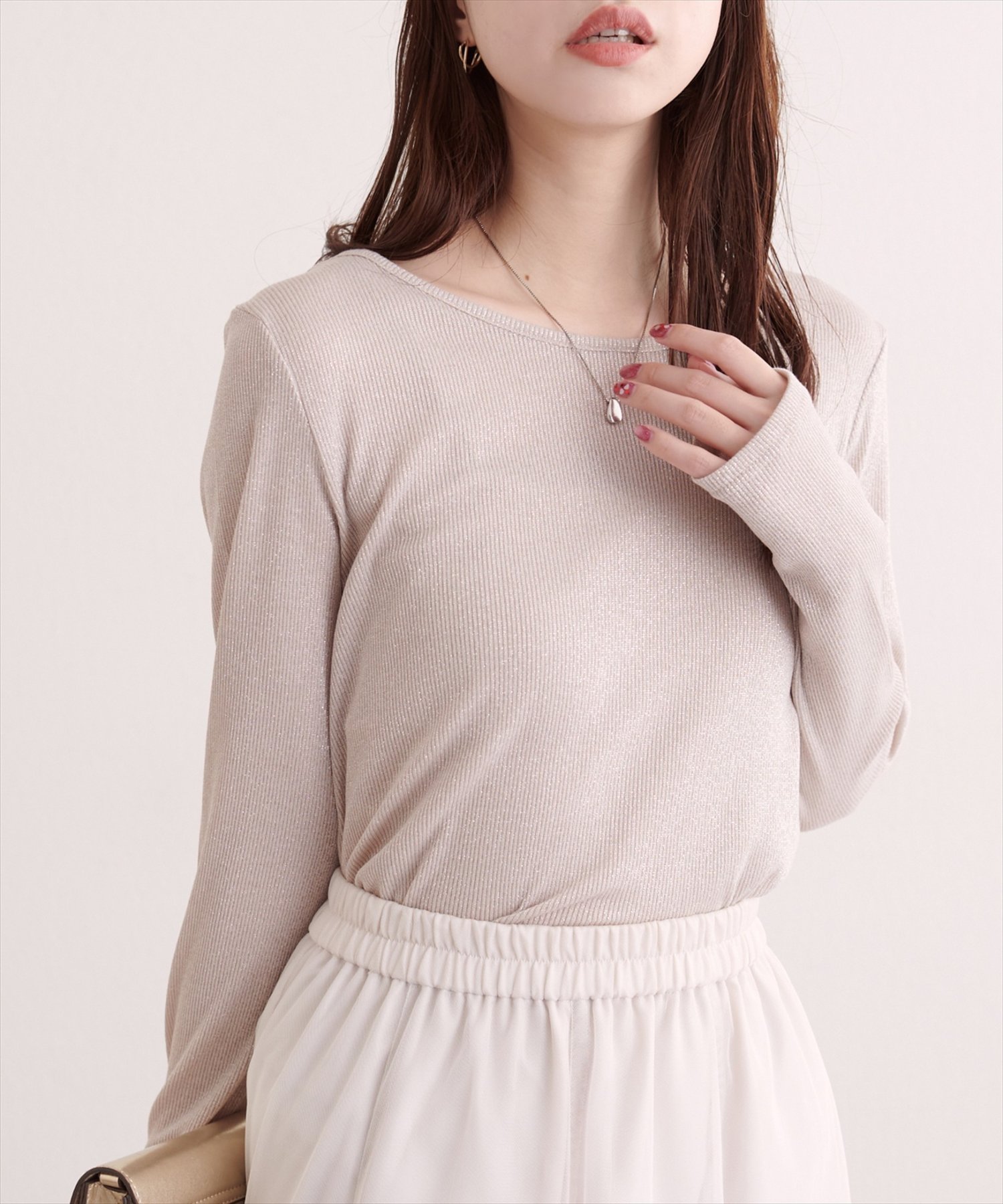natural couture 前後2WAYプルオーバー ナチュラルクチュール トップス その他のトップス ベージュ ブラック シルバー
