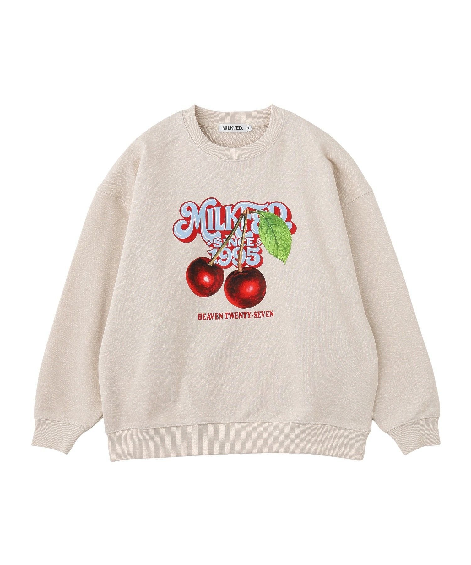 MILKFED. CHERRY LOGO SWEAT TOP ミルクフェド トップス スウェット・トレーナー ホワイト ネイビー【送料無料】