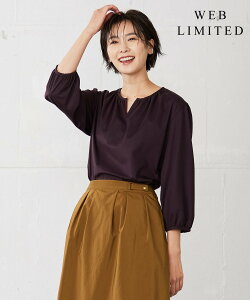 【SALE/50%OFF】J.PRESS 【WEB限定カラーあり・洗える・イージーケア】 アーネストストライプ スリットネック カットソー ジェイプレス トップス カットソー・Tシャツ ピンク ネイビー ブラック レッド パープル【送料無料】