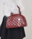 【SALE/48%OFF】ems excite キルトボストンバッグ レトロガール バッグ ボストンバッグ レッド ブラック シルバー