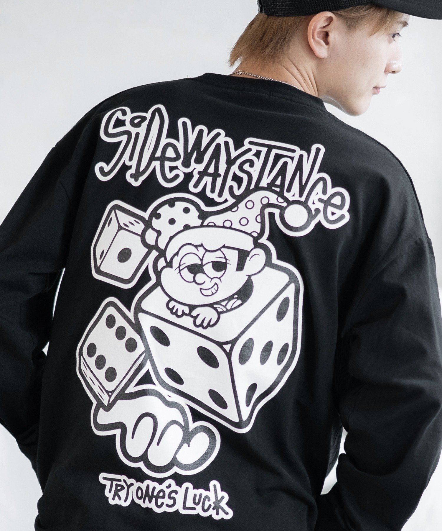 【SALE／53%OFF】SIDEWAY STANCE SIDEWAY STANCE サイドウェイスタンス ダイス サイコロ 長袖Tシャツ インプローブス トップス カットソー・Tシャツ パープル ホワイト ブラック