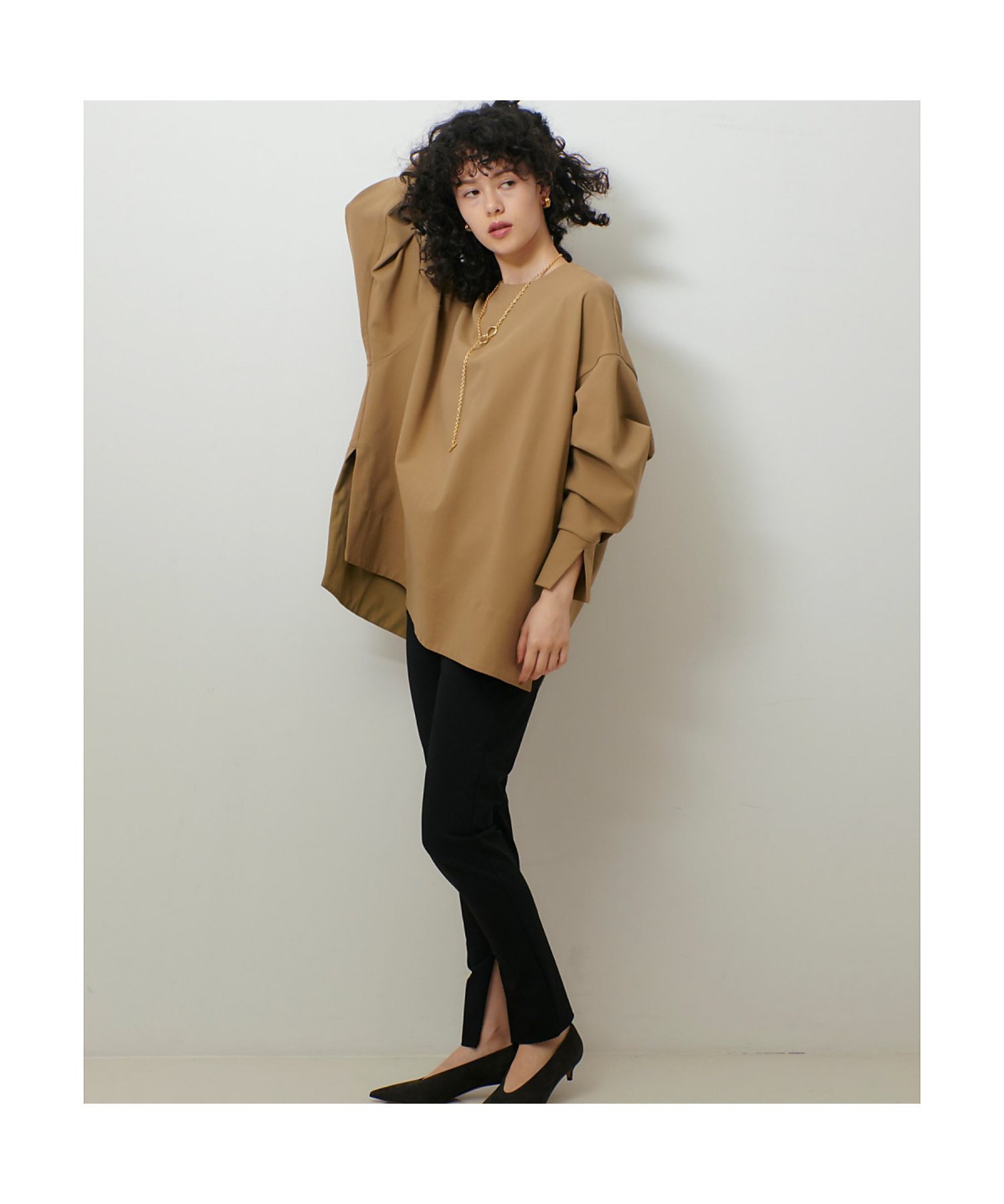 qualite ご好評につきブラック再入荷!【細見えパンツ】トリコットスリムパンツ カリテ パンツ その他のパンツ ブラウン ブラック