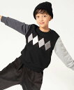 【SALE/10%OFF】COMME CA ISM アーガイルモチーフ 長袖トレーナー コムサイズム トップス スウェット・トレーナー ブラック ネイビー ホワ...