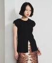 Ray BEAMS リブ フロント スリット ノースリーブ カットソー ビームス ウイメン トップス ノースリーブ・タンクトップ レッド ホワイト ブラック【送...