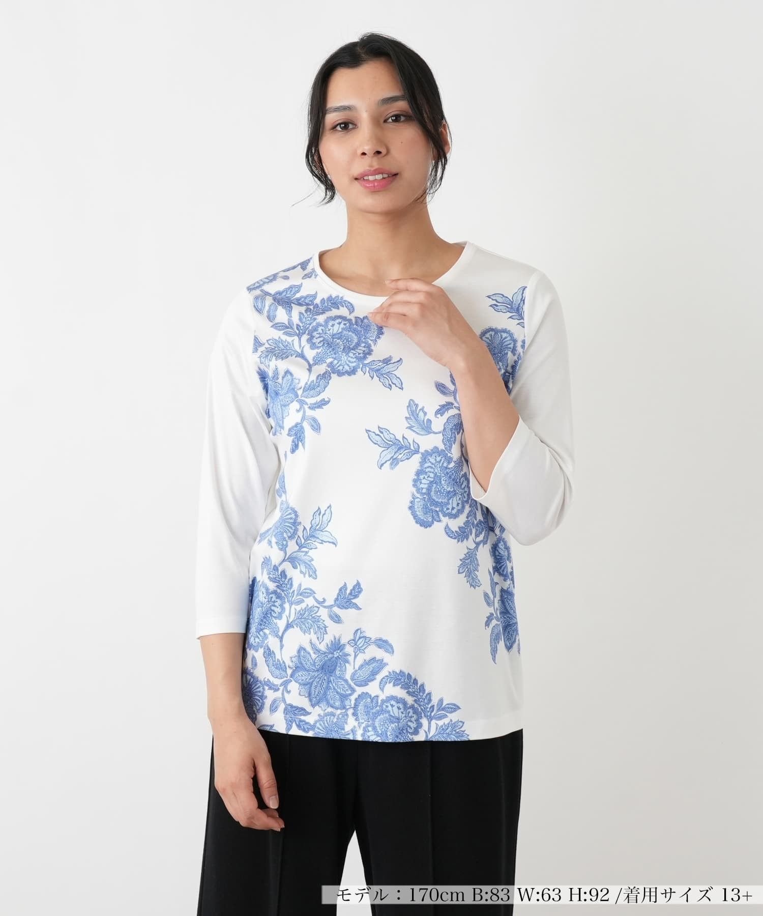 Leilian PLUS HOUSE Tシャツ レリアン プラスハウス トップス カットソー・Tシャツ ブルー