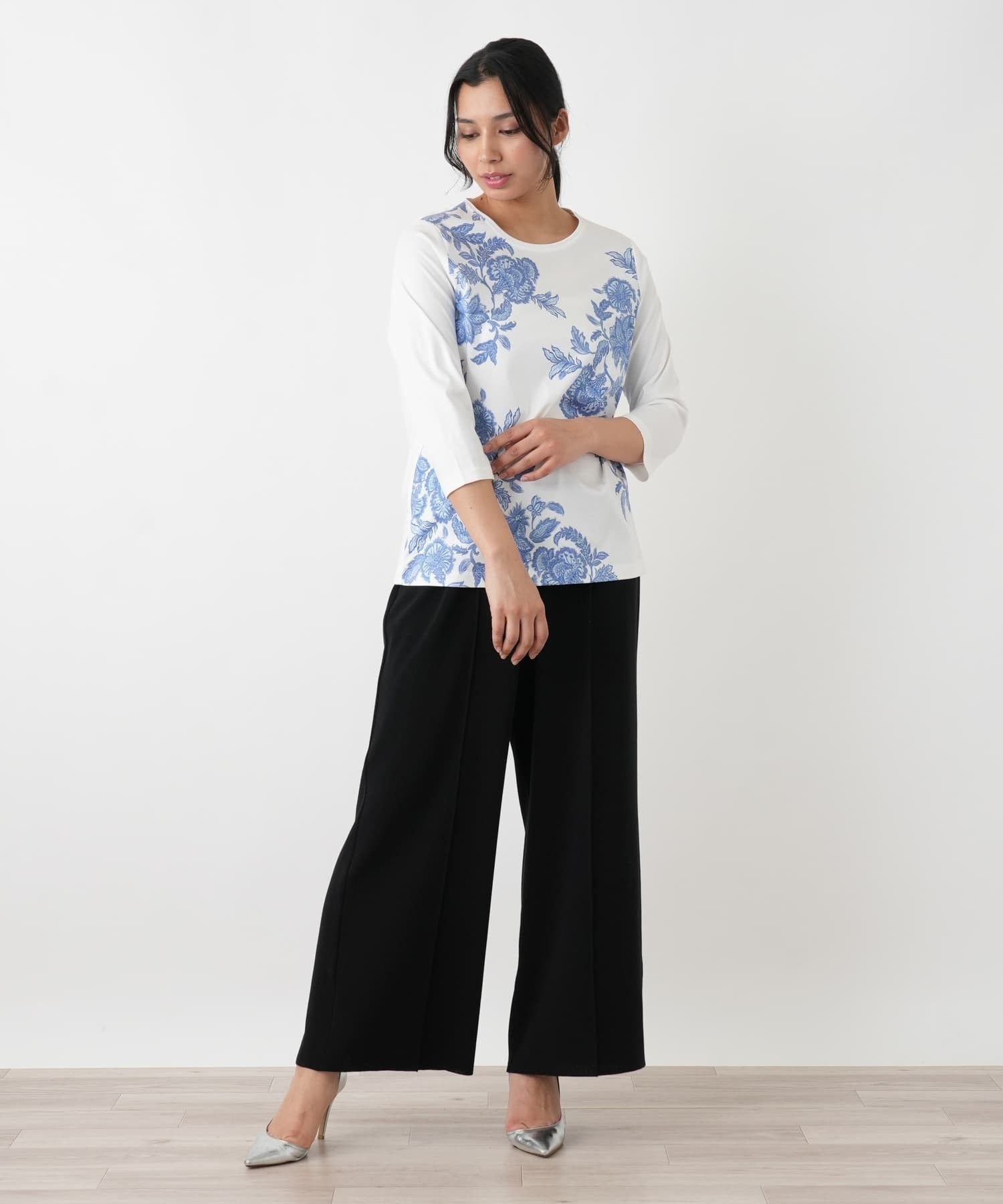 Leilian PLUS HOUSE Tシャツ レリアン プラスハウス トップス カットソー・Tシャツ ブルー