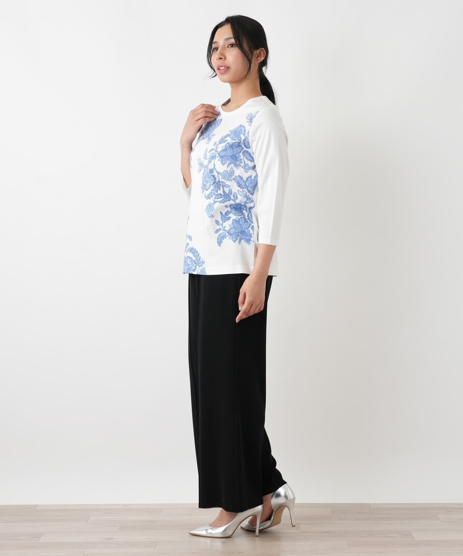Leilian PLUS HOUSE Tシャツ レリアン プラスハウス トップス カットソー・Tシャツ ブルー