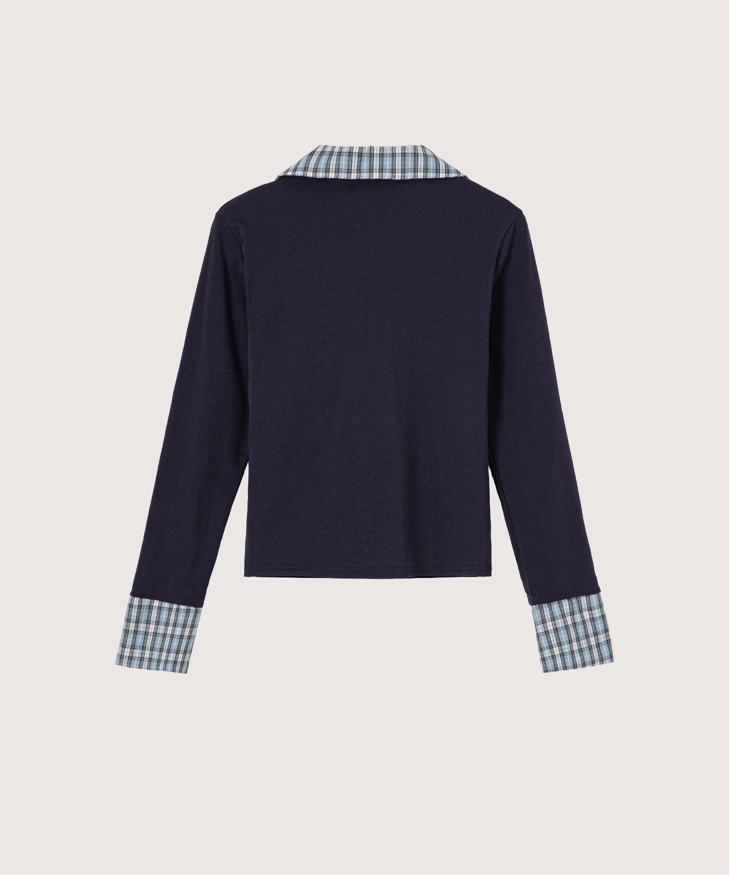 LA POMME petit Bow Tie Patchwork T Shirt ラポミ・プチ トップス カットソー・Tシャツ ホワイト ネイビー