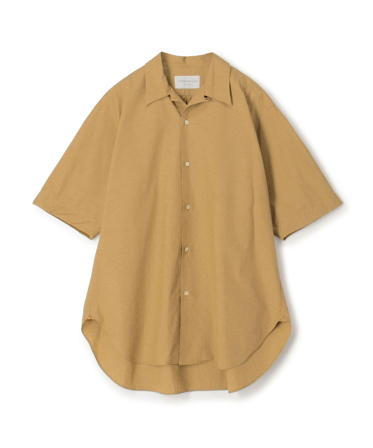 TOMORROWLAND MEN 120/2コットン オープンカラーハーフスリーブ ロングシャツ トゥモローランド トップス シャツ・ブラウス オレンジ ホワイト ブラウン ネイビー【送料無料】