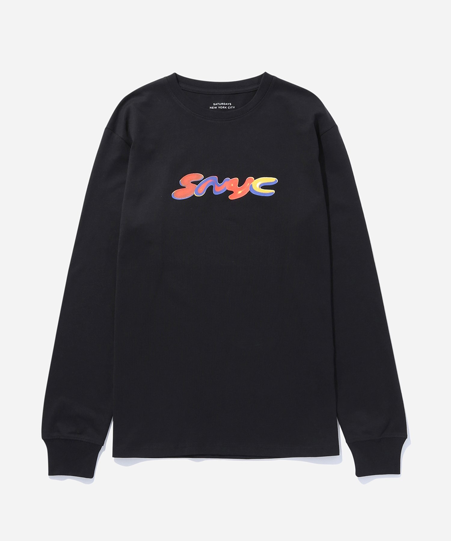 【SALE／30 OFF】Saturdays NYC 3D Snyc LS Tee サタデーズ ニューヨークシティ トップス カットソー Tシャツ ブラック ベージュ【送料無料】