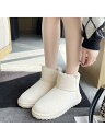 【SALE/34%OFF】Aimoon ムートンブーツ 裏起毛 ショートブーツ ミニミニストア シューズ・靴 ブーツ ブラック ブラウン ホワイト