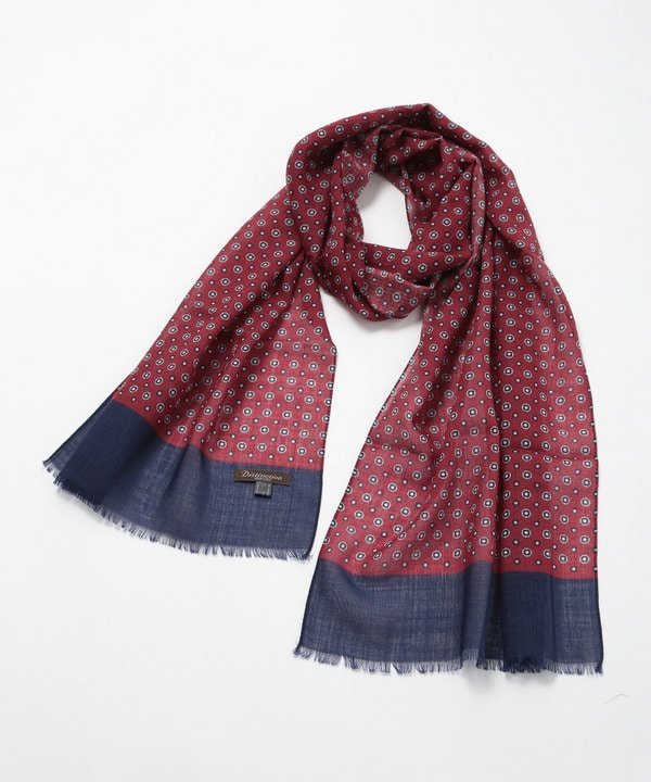 DISTINCTION MEN'S BIGI ウールミックスドットストール メンズ ビギ ファッション雑貨 マフラー・ストール・ネックウォーマー ブルー レッド【送料無料】