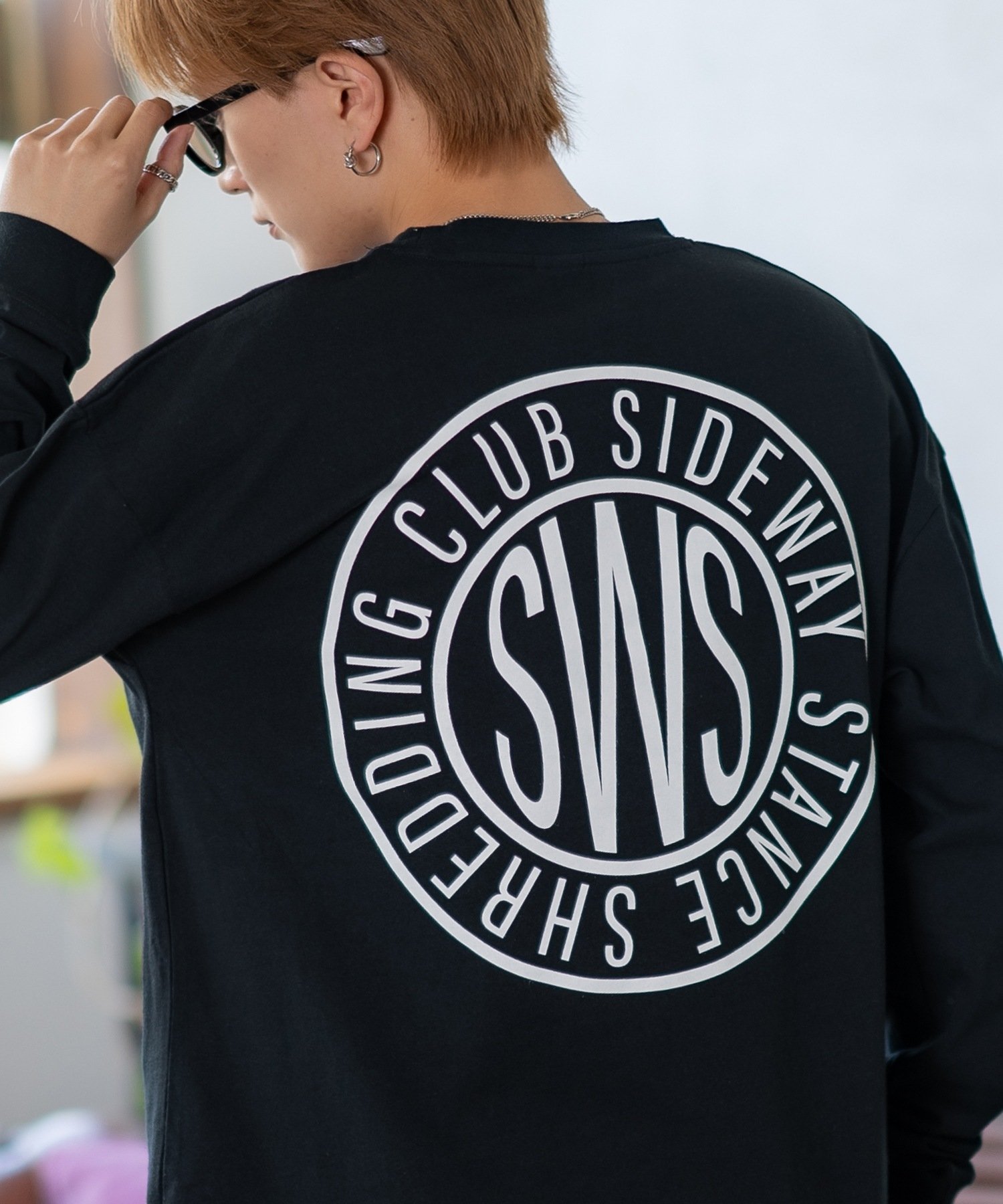 【SALE／53%OFF】SIDEWAY STANCE SIDEWAY STANCE サイドウェイスタンス オリジナルプリント サークルロゴ 長袖Tシャツ インプローブス トップス カットソー・Tシャツ ブラック カーキグリーン ホワイト