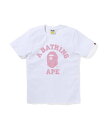 A BATHING APE SOLID CAMO COLLEGE TEE ア ベイシング エイプ トップス カットソー・Tシャツ ホワイト【送料無料】