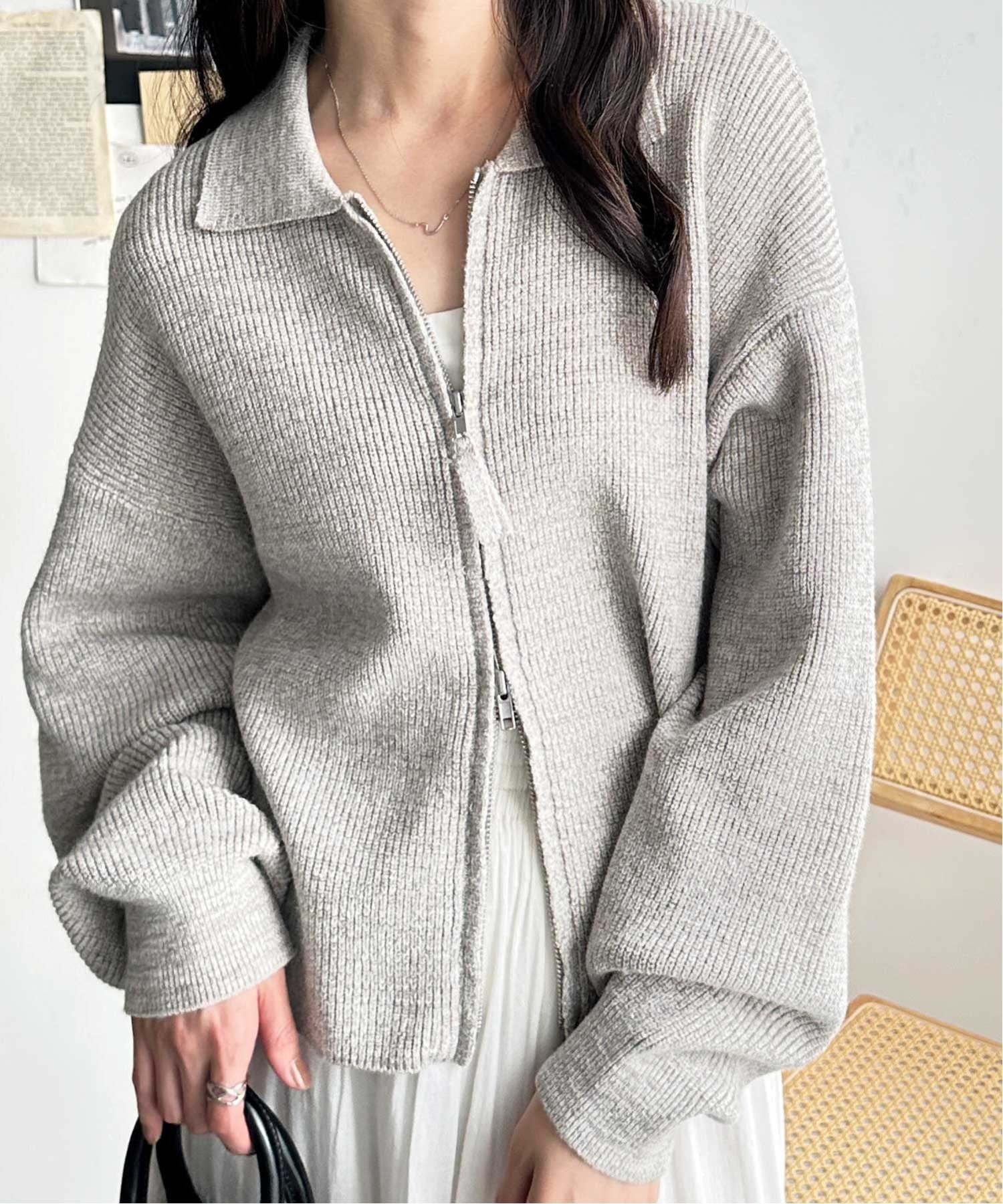 【SALE／40%OFF】GeeRA ダブルジップニットカーデ ジーラ トップス カーディガン ...