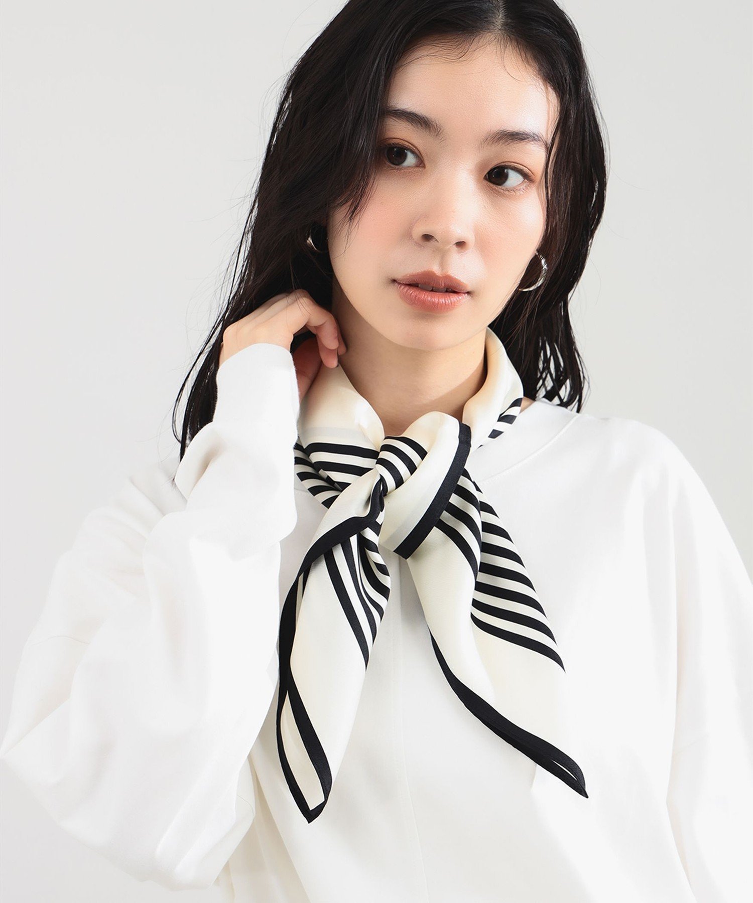 Demi-Luxe BEAMS lescarf / NO.1 スカーフ デミルクス ビームス ファッション雑貨 マフラー・ストール・ネックウォーマー ホワイト【送料無料】