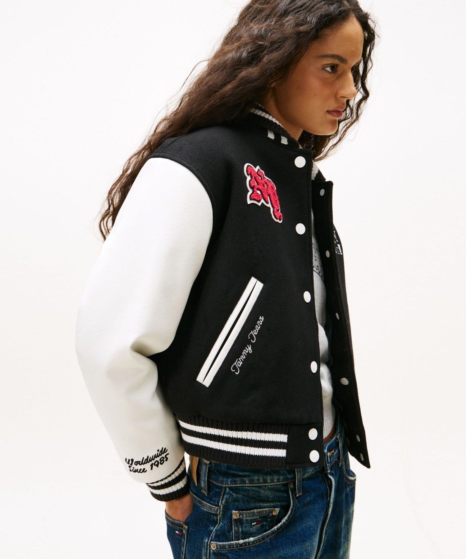 【SALE／40%OFF】TOMMY JEANS ウールバーシティジャケット トミーヒルフィガー ジャケット・アウター ブルゾン・ジャンパー ブラック【送料無料】