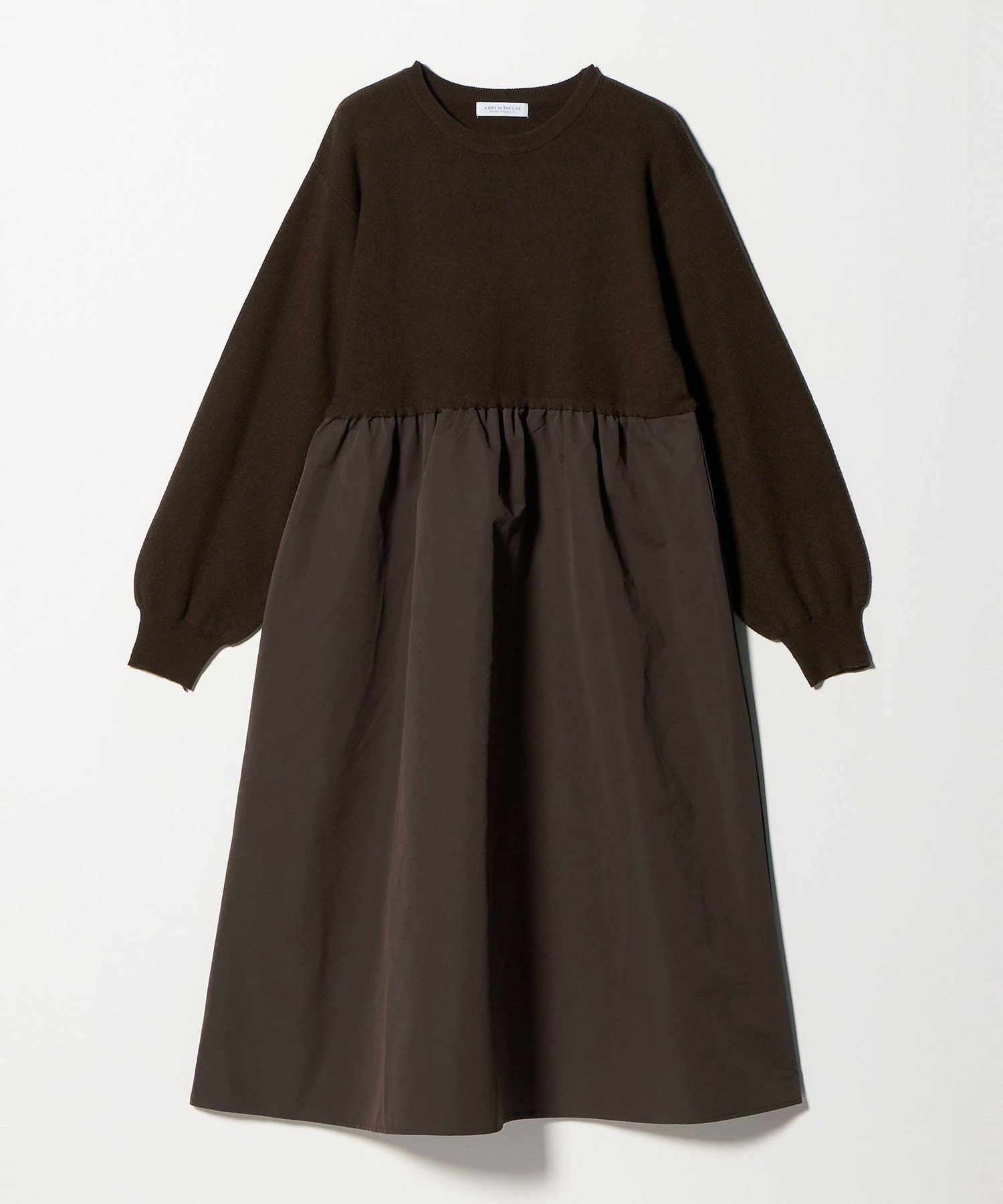 a day in the life ニット*タフタ コンビギャザー ワンピース -ウォッシャブル- ＜A DAY IN THE LIFE＞..