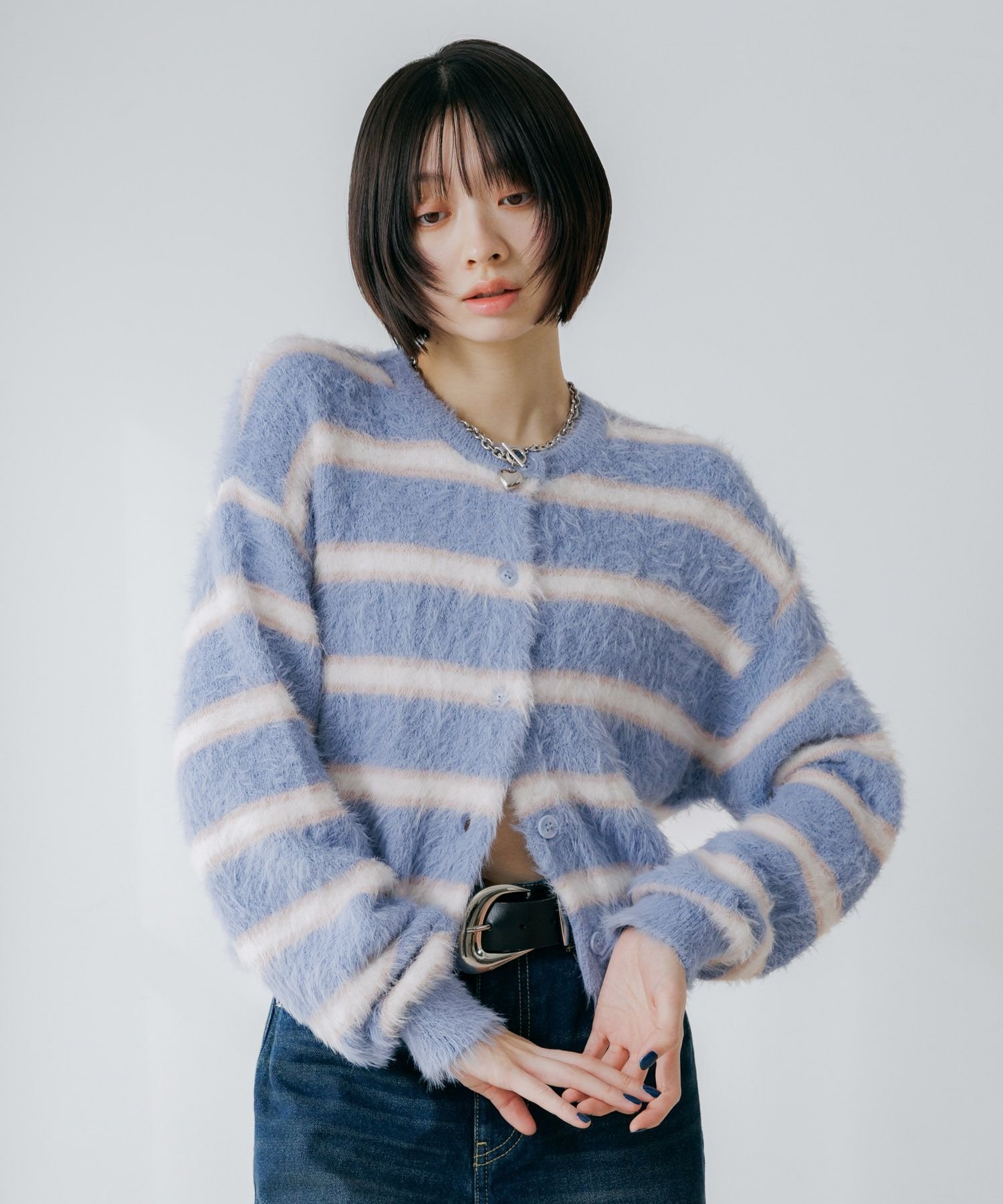 【SALE／54%OFF】PAGEBOY ポッピンフェザーカーディガン ページボーイ トップス ニット ホワイト ブルー ブラック