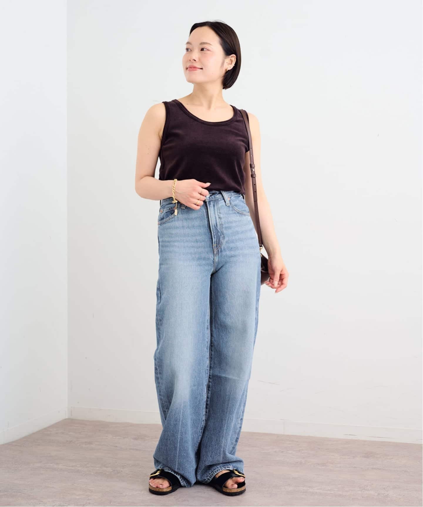 U by SPICK&SPAN LEVI'S/リーバイス RIBCAGE WIDE LEG ユーバイスピックアンドスパン パンツ ジーンズ・デニムパンツ ブルー