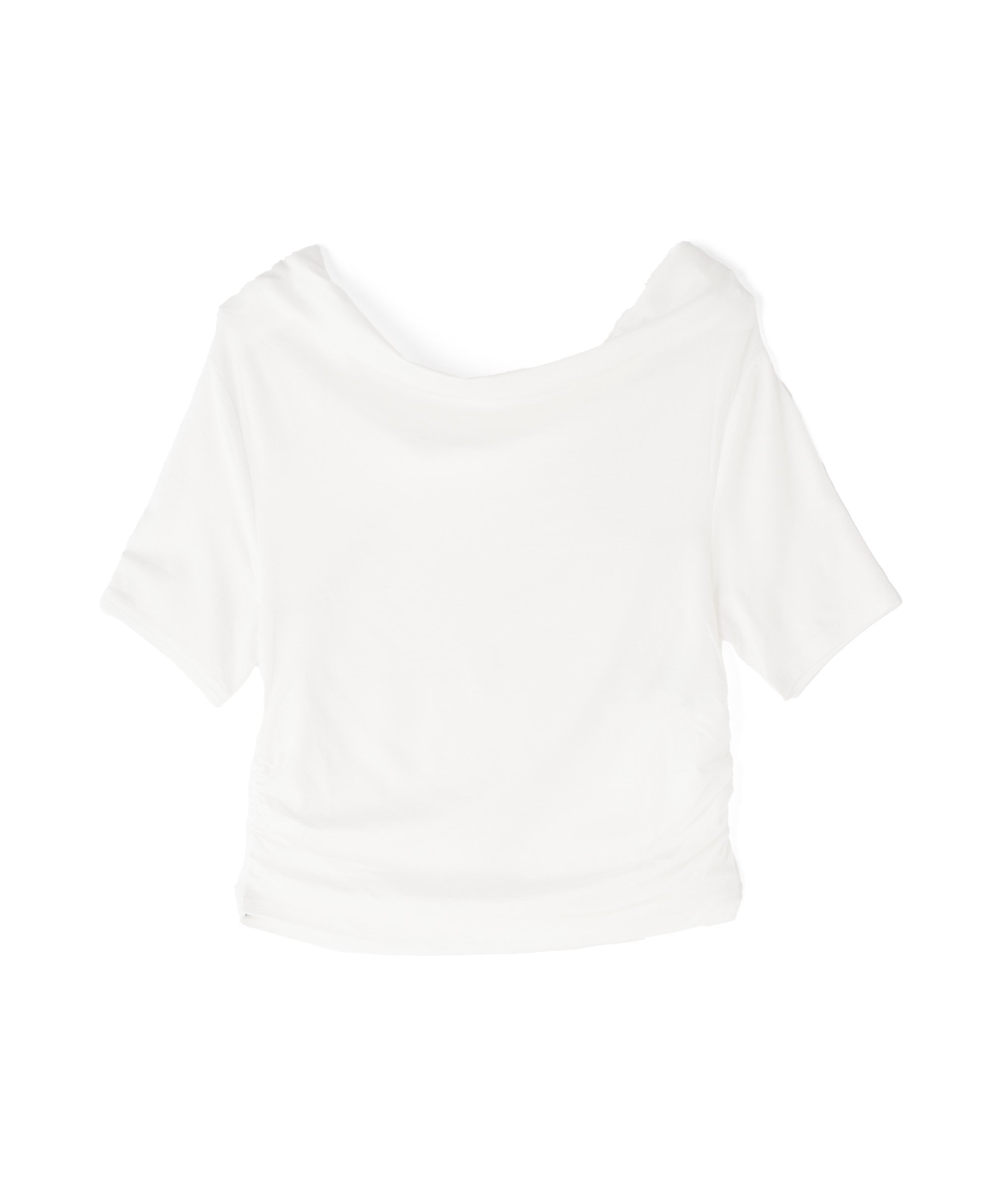 LHP CLANE/クラネ/DRAPED OFF SHOULDER H/S TOPS エルエイチピー トップス カットソー・Tシャツ ホワイト ブラック グレー