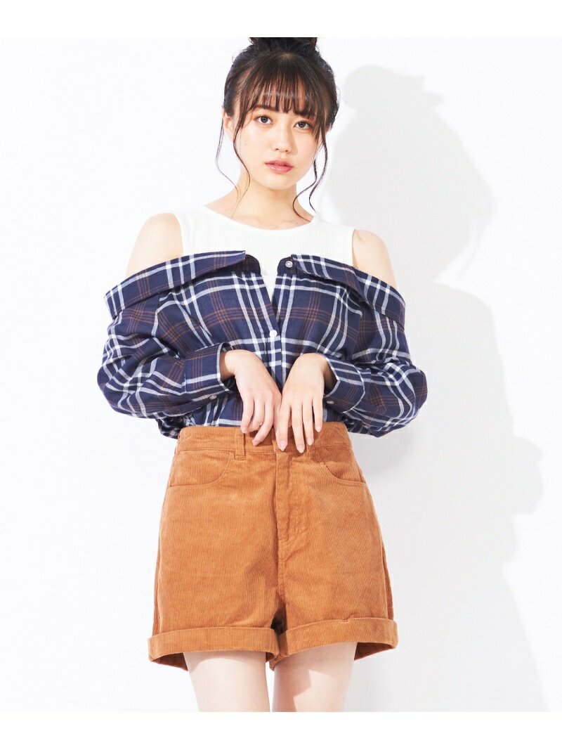 【SALE／20%OFF】WEGO WEGO STANDARD/(L)コーデュロイハイウエストショートパンツ ウィゴー パンツ/ジーンズ ショートパンツ ブラウン グレー ブラック ホワイト レッド