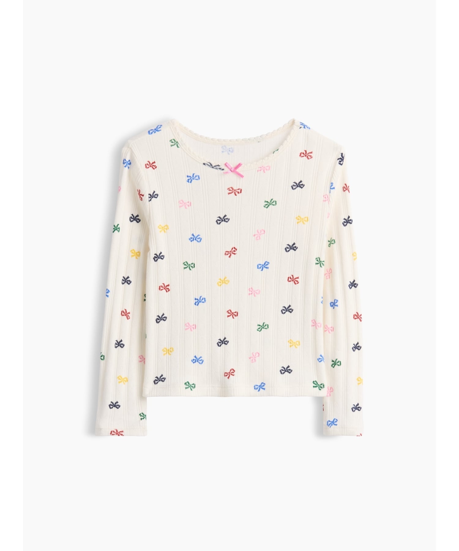 GAP（ギャップ）(K)ポインテール リブTシャツ (幼児・ベビー)ポインテールが施された優しく心地良い肌触りのリブニットTシャツラウンドネック、波状のスカラップデザイン、サテンリボン飾り長袖ストレートシルエット、オーバーサイズ腰にかかるくらいの丈ベビーから幼児までのサイズ展開※商品タグに記載の価格とサイト上の販売価格が異なる事があります。型番：1183552-056-BUW TC7705【採寸】サイズ対応サイズバスト着丈12-18M80cm49.0cm28.0cm18-24M90cm52.0cm32.0cm2YRS95cm54.0cm32.0cm3YRS100cm55.0cm34.5cm4YRS105cm58.0cm36.0cm5YRS110cm63.0cm37.0cm商品のサイズについて【商品詳細】ベトナム素材：コットン100%サイズ：12-18M、18-24M、2YRS、3YRS、4YRS、5YRS洗濯機洗い可※画面上と実物では多少色具合が異なって見える場合もございます。ご了承ください。商品のカラーについてGAP（ギャップ）(K)ポインテール リブTシャツ (幼児・ベビー)ポインテールが施された優しく心地良い肌触りのリブニットTシャツラウンドネック、波状のスカラップデザイン、サテンリボン飾り長袖ストレートシルエット、オーバーサイズ腰にかかるくらいの丈ベビーから幼児までのサイズ展開※商品タグに記載の価格とサイト上の販売価格が異なる事があります。型番：1183552-056-BUW TC7705【採寸】サイズ対応サイズバスト着丈12-18M80cm49.0cm28.0cm18-24M90cm52.0cm32.0cm2YRS95cm54.0cm32.0cm3YRS100cm55.0cm34.5cm4YRS105cm58.0cm36.0cm5YRS110cm63.0cm37.0cm商品のサイズについて【商品詳細】ベトナム素材：コットン100%サイズ：12-18M、18-24M、2YRS、3YRS、4YRS、5YRS洗濯機洗い可※画面上と実物では多少色具合が異なって見える場合もございます。ご了承ください。商品のカラーについて