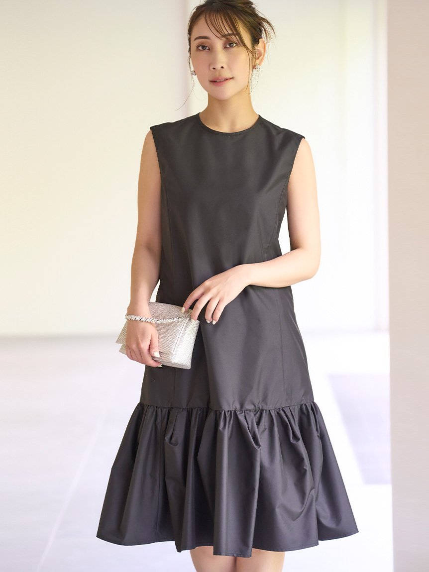 CELFORD Aラインギャザーワンピース セルフォード ワンピース・ドレス その他のワンピース・ドレス ブラック イエロー【送料無料】のサムネイル