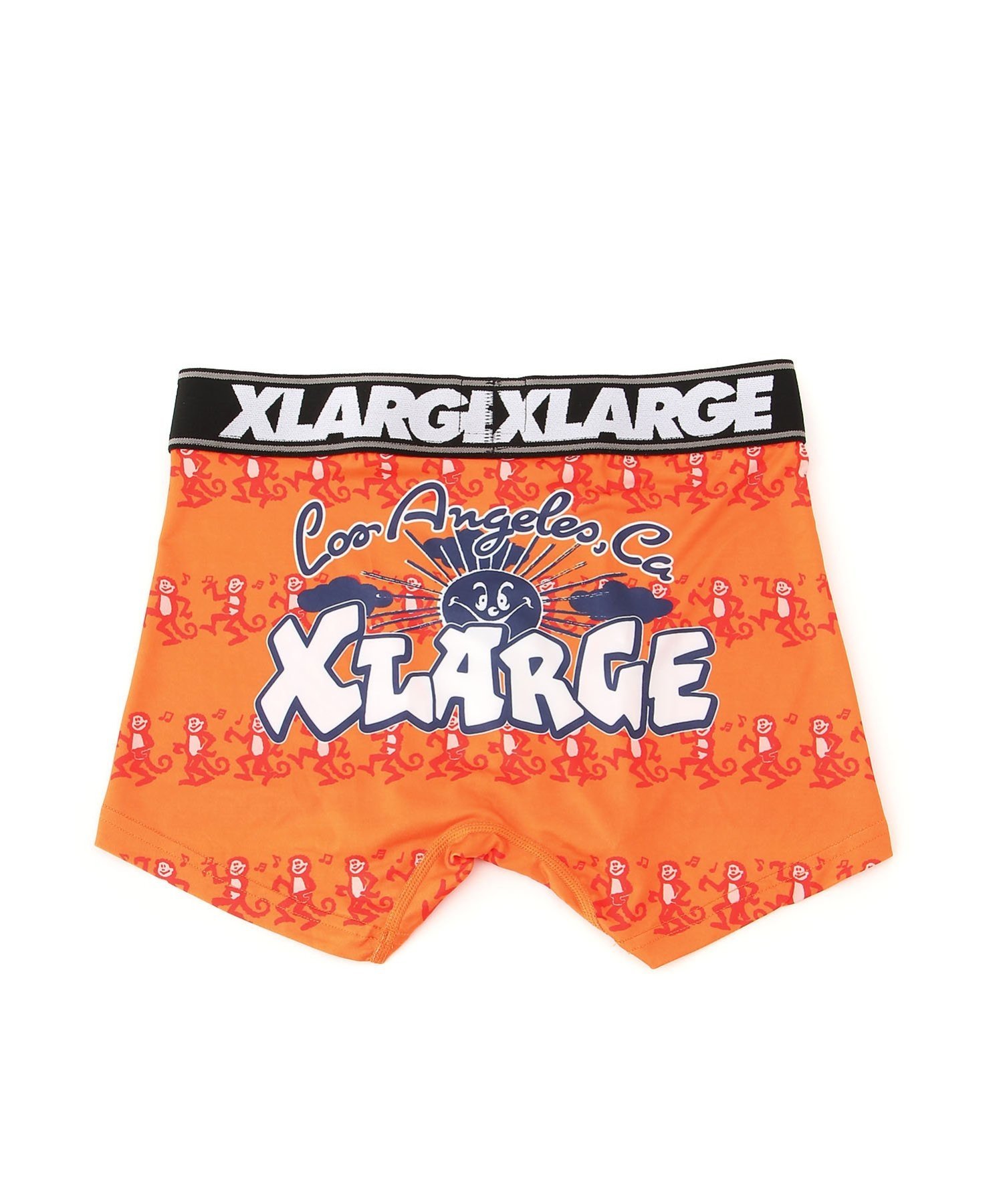 X-LARGE/(M)XL_Dancing monkey ハンドサイン インナー・ルームウェア ボクサーパンツ・トランクス オレンジ ブラック
