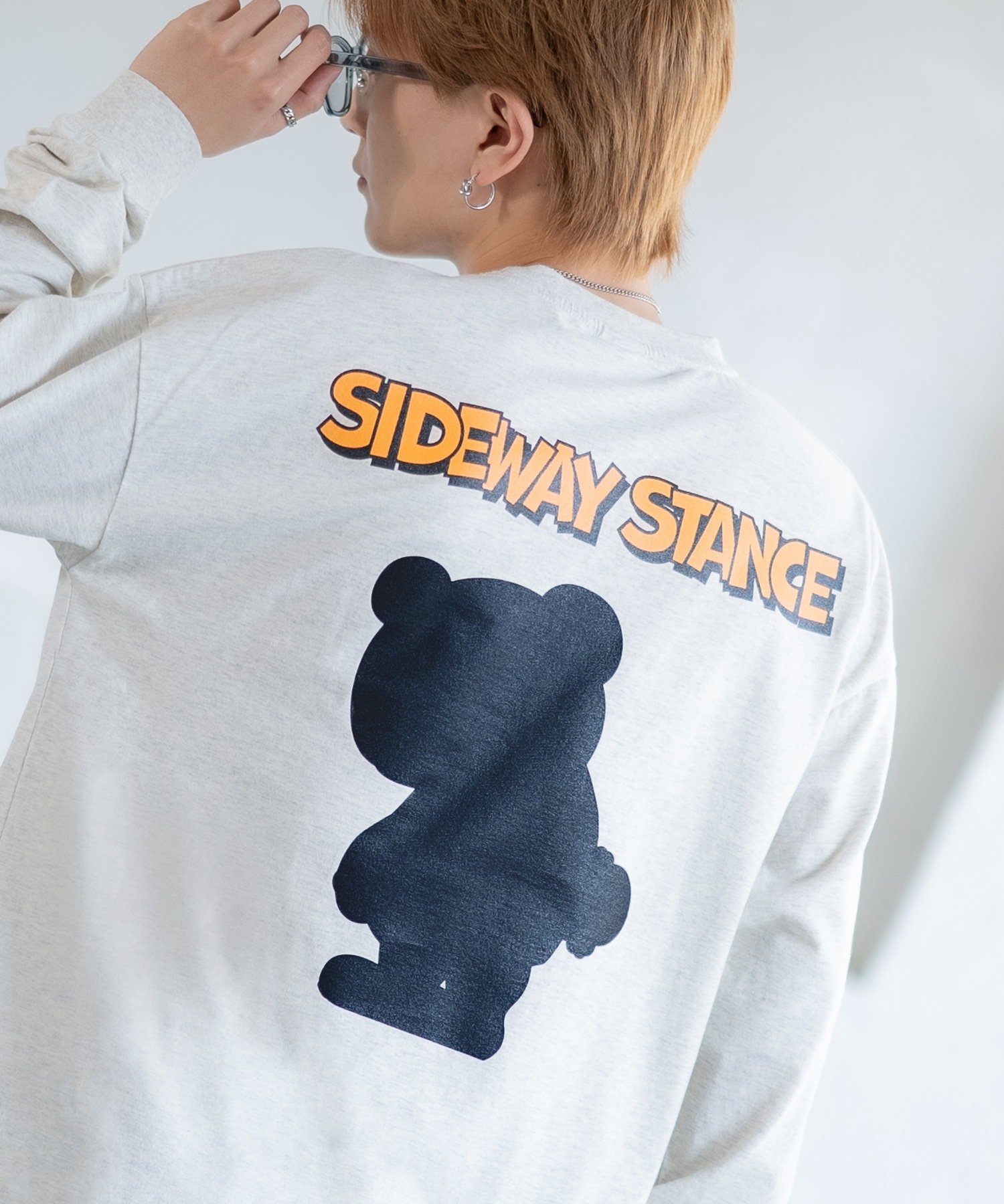 【SALE／53%OFF】SIDEWAY STANCE SIDEWAY STANCE サイドウェイスタンス シルエットベア 長袖Tシャツ インプローブス トップス カットソー・Tシャツ ホワイト ブラック