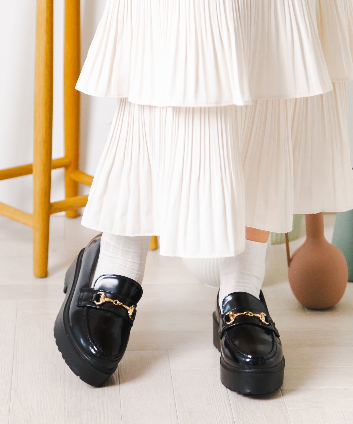 【SALE／10%OFF】attagirl 厚底ビットローファー アタガール シューズ・靴 ローファー ブラック ブラウン