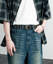 Rocky Monroe ダブルピンPUワイドベルト ロッキーモンロー ファッション雑貨 ベルト ホワイト ブラック