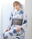 【SALE/50%OFF】SOUBIEN 浴衣2点セット レディース(浴衣+帯) ソウビエン 着物・浴衣・和装小物 浴衣 ブルー ホワイト グレー【送料無料】