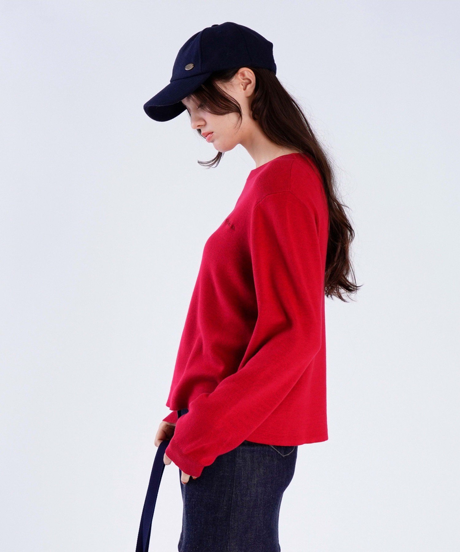 . 【Outlet】トラディショナル コットン ニット プルオーバー アニエスベー トップス ニット ワインレッド