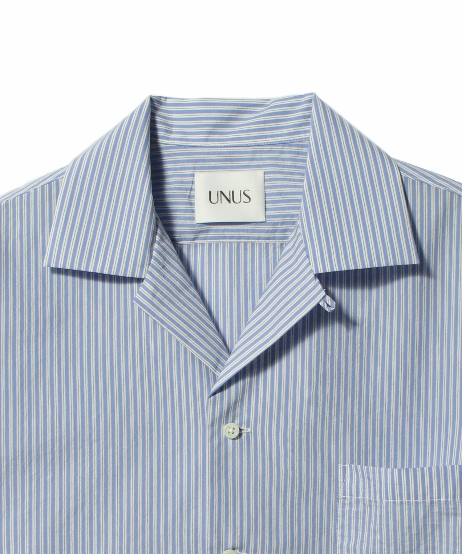 UNUS UNUS / Border Box Open Collar Shirt エストネーション トップス シャツ・ブラウス ブルー