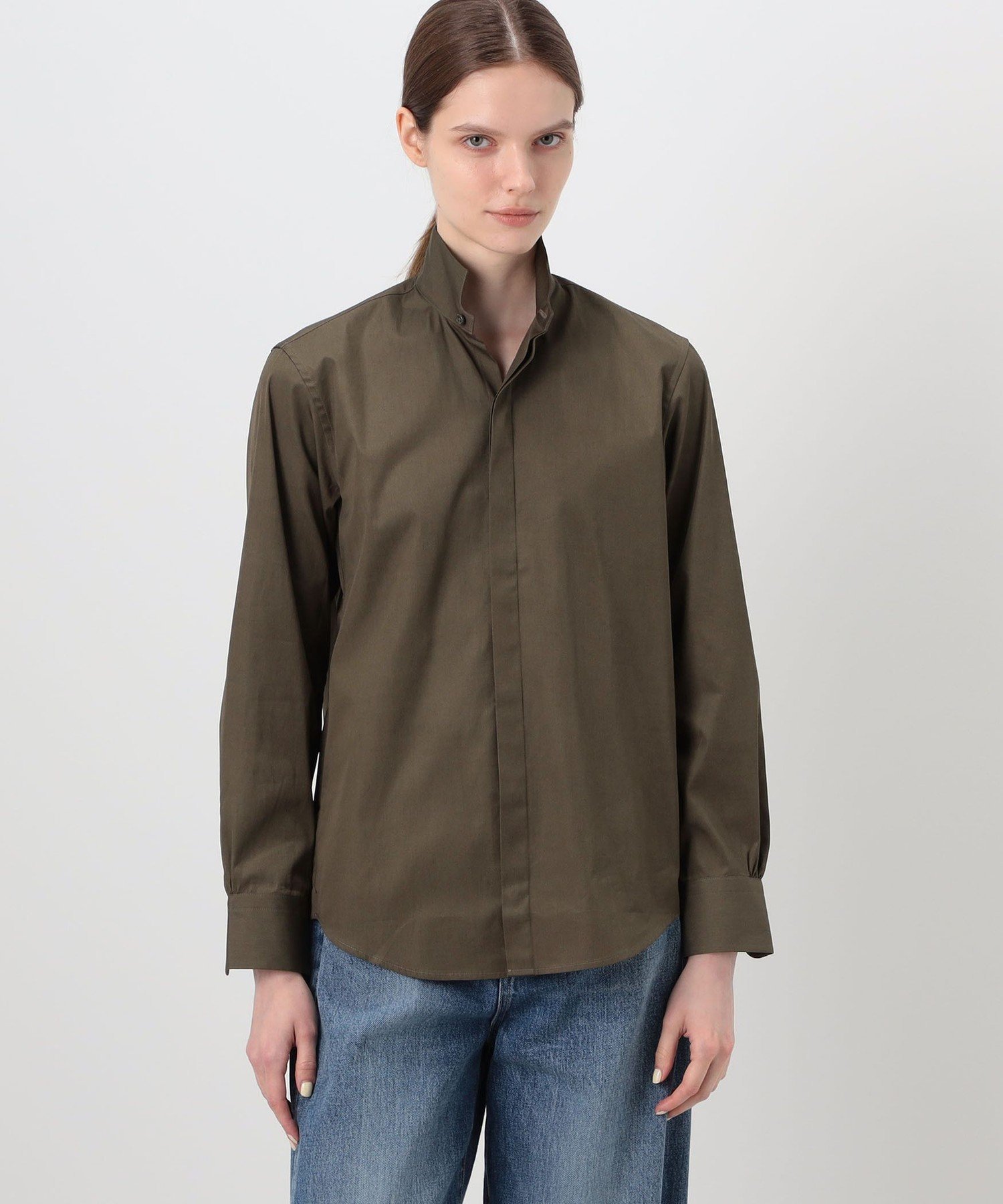 TOMORROWLAND BUYING WEAR BOURRIENNE AMAZONE スタンドカラーシャツ トゥモローランド トップス シャツ・ブラウス グリーン【送料無料】