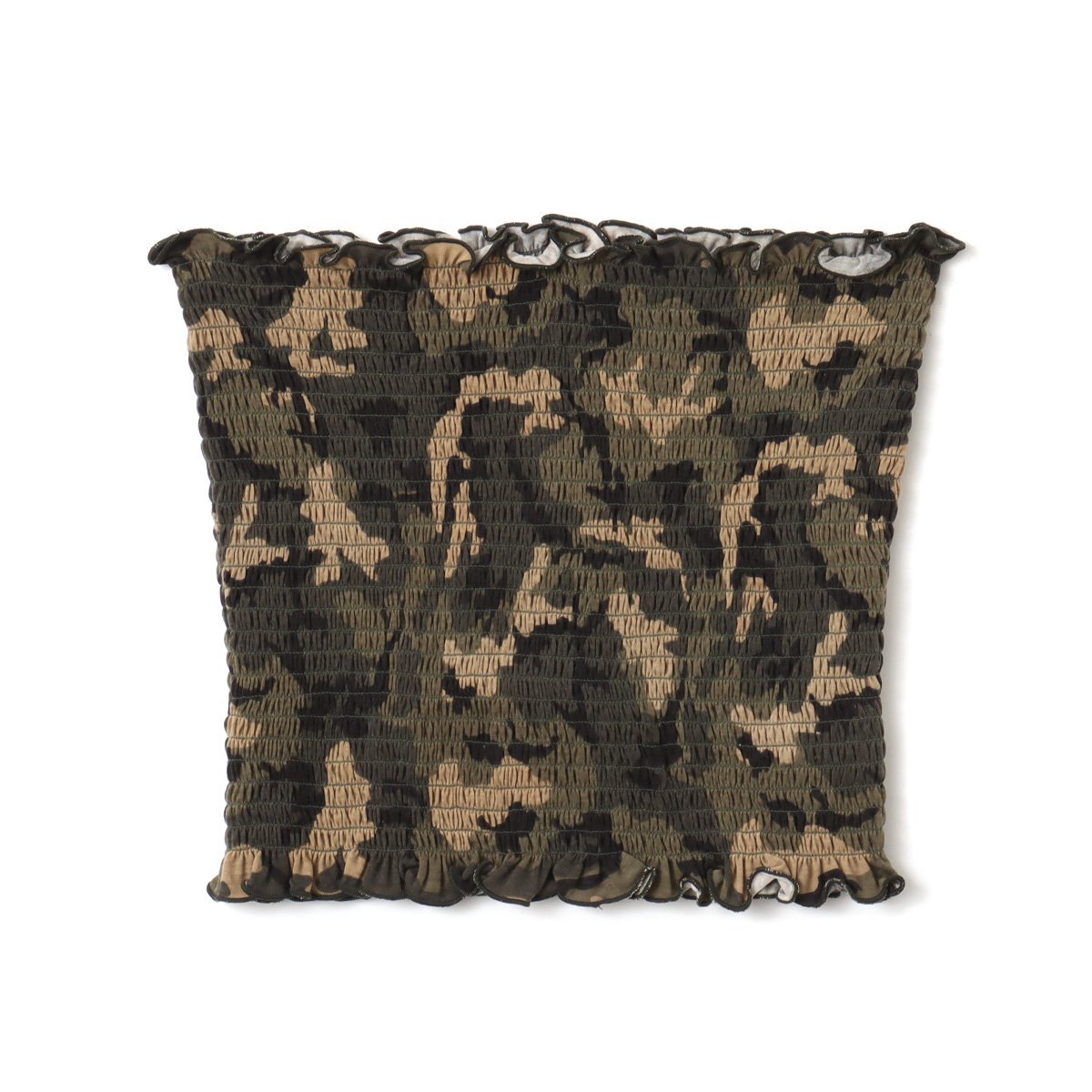 atmos pink atmos pink Camouflage Shirring Baretop CAMOUFLAGE KHAKI アトモス トップス ノースリーブ・タンクトップ