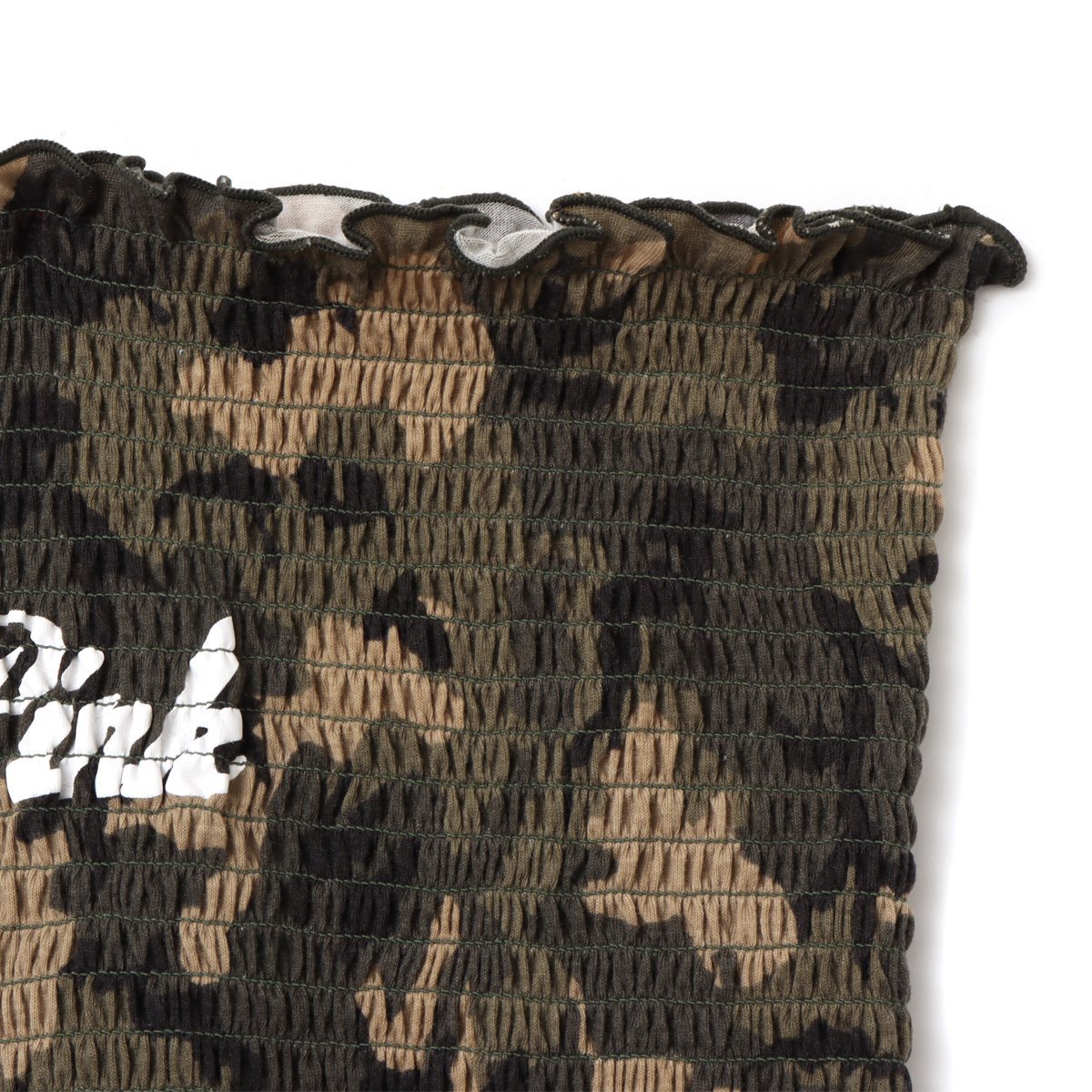 atmos pink atmos pink Camouflage Shirring Baretop CAMOUFLAGE KHAKI アトモス トップス ノースリーブ・タンクトップ