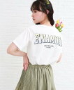 【SALE／50 OFF】PINK-latte 【130cm/165cmサイズあり/プチプラアイテム】バックグラデカレッジTシャツ ピンク ラテ トップス カットソー Tシャツ ホワイト ブラック グリーン イエロー