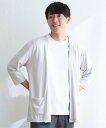 【SALE/40%OFF】ikka 7分バイカラーボタンレスカーディガン イッカ トップス その他のトップス グリーン ネイビー グレー