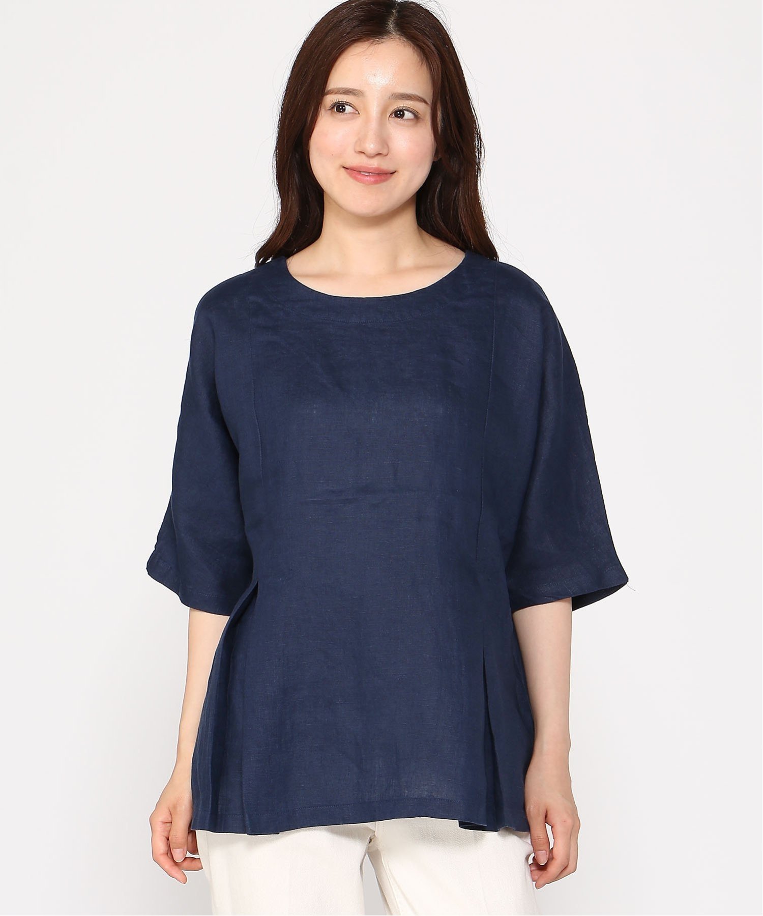 TUTIE. リネンタックプルオーバー ツチエ トップス カットソー・Tシャツ ホワイト ピンク ブルー ネイビー グレー グリーン